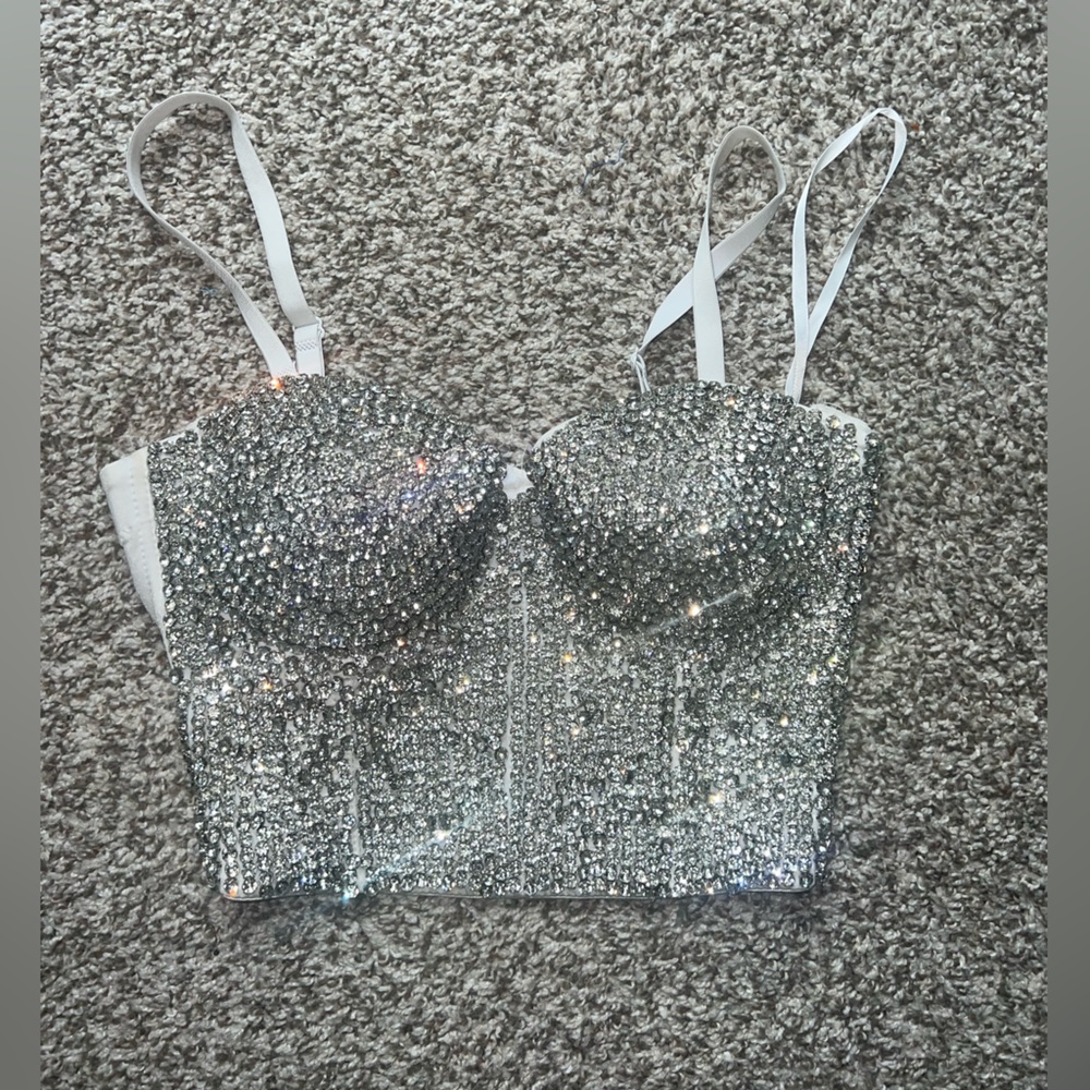 bling embellished cropped bra